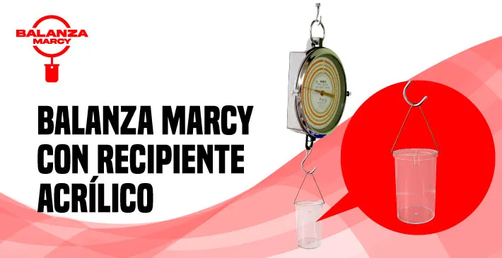 Balanza marcy con recipiente acrílico